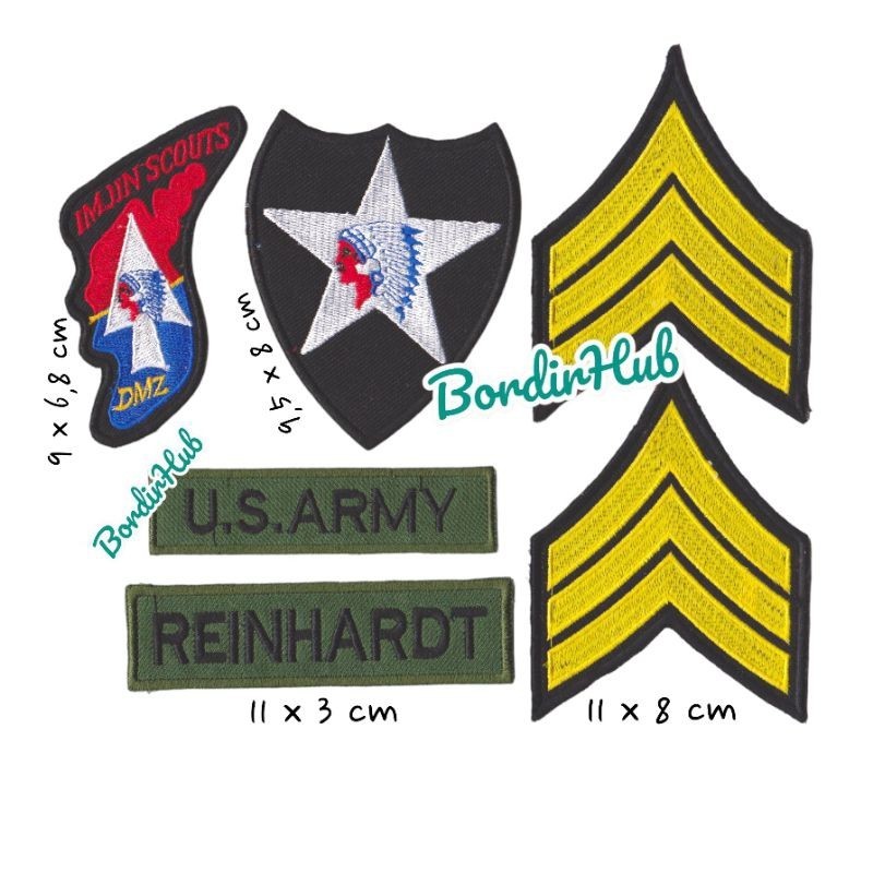 set patch bordir Reinhardt john lennon infantri us army good quality