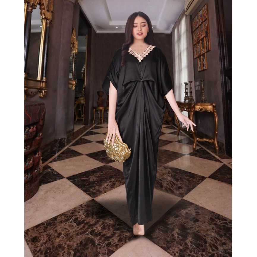 "SKY.LD" -  TERBARU Kaftan Soya - Kaftan silk one size fit to xxl - choco