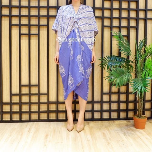 "SKY.LD" -  TERMURAH Lausboutique-Kaftan Batik Wayang-Kaftan Paris - Biru muda