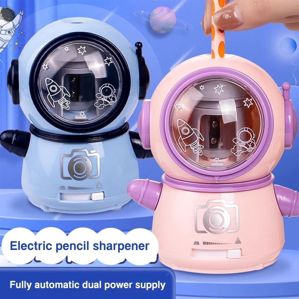 

Cartoon Battery Charging Electric Pencil Sharpener Switch Automatic Pencil Sharpener Creative Stationery Office School Supplies