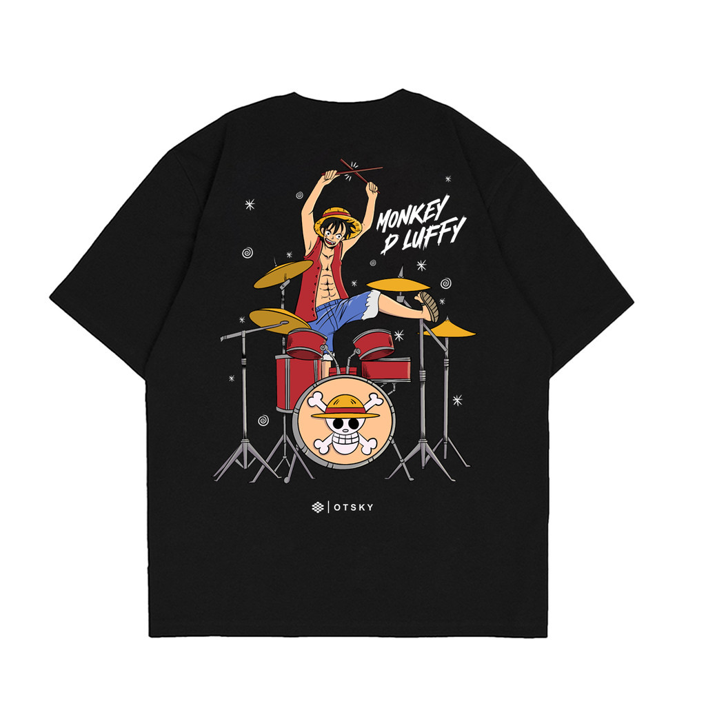 kaos murah Kaos Pria Logo Luffy Drum Black //cod