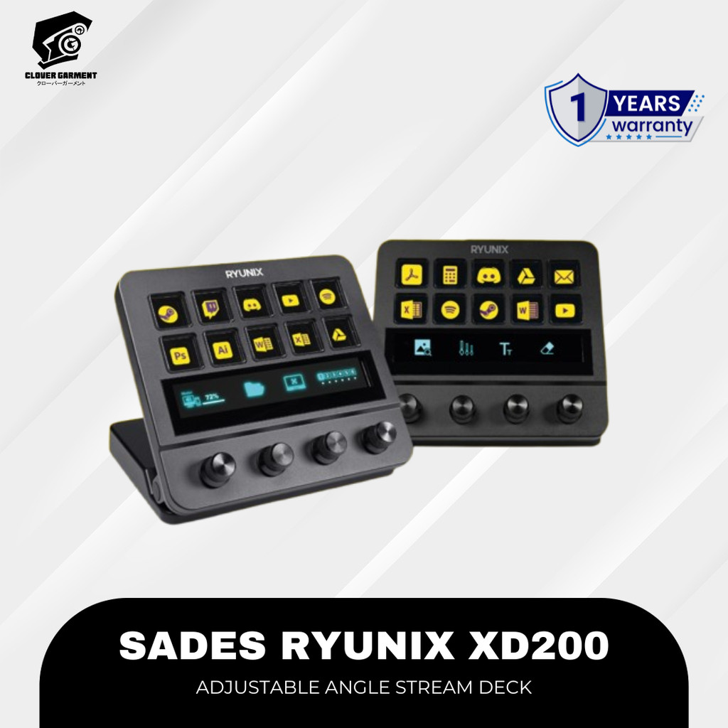 Sades Ryunix XD200 XD-200 Adjustable Angle Stream Deck PC Livestream Control Pad Windows Mac