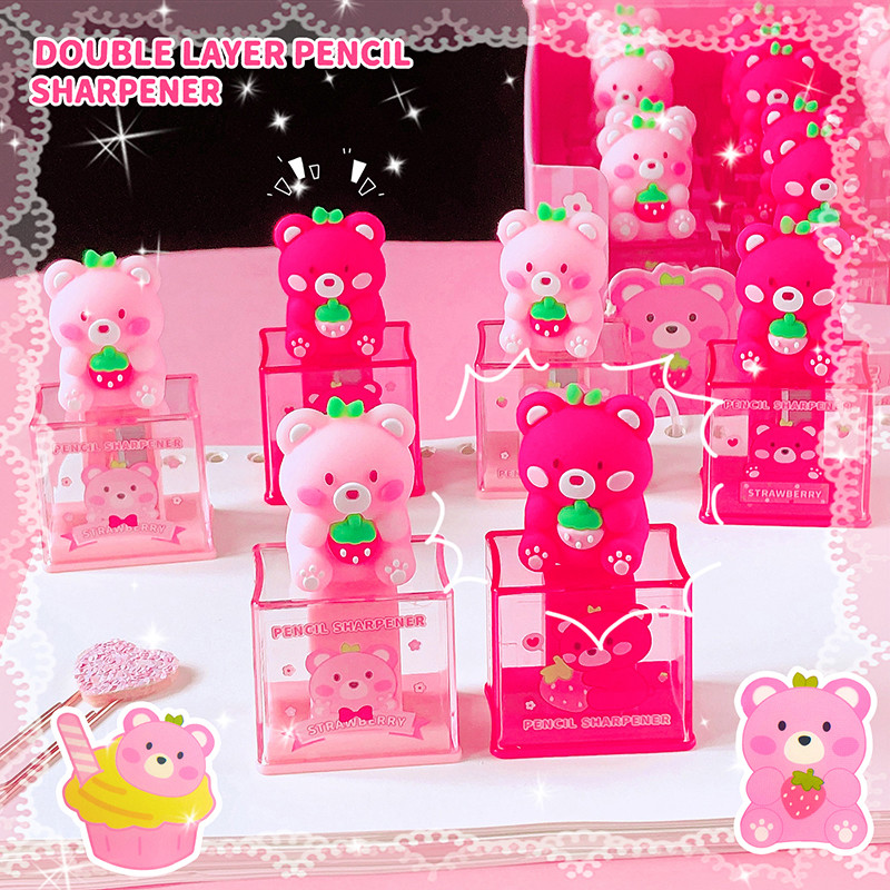 

cute things Office supplies school equipment kawaii stationery items School supplies cute bear pencil sharpener for child