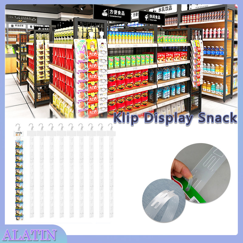 Clip Strip Display Makanan / Klip Display Snack / Supermarket Snack Plastic Clip Strip