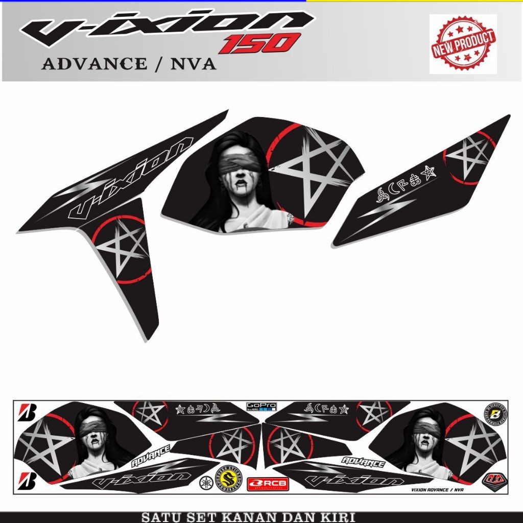 STIKER MOTOR VIXION 150 NVA / STRIPING KEREN VIXION ADVANCE KEREN LIST