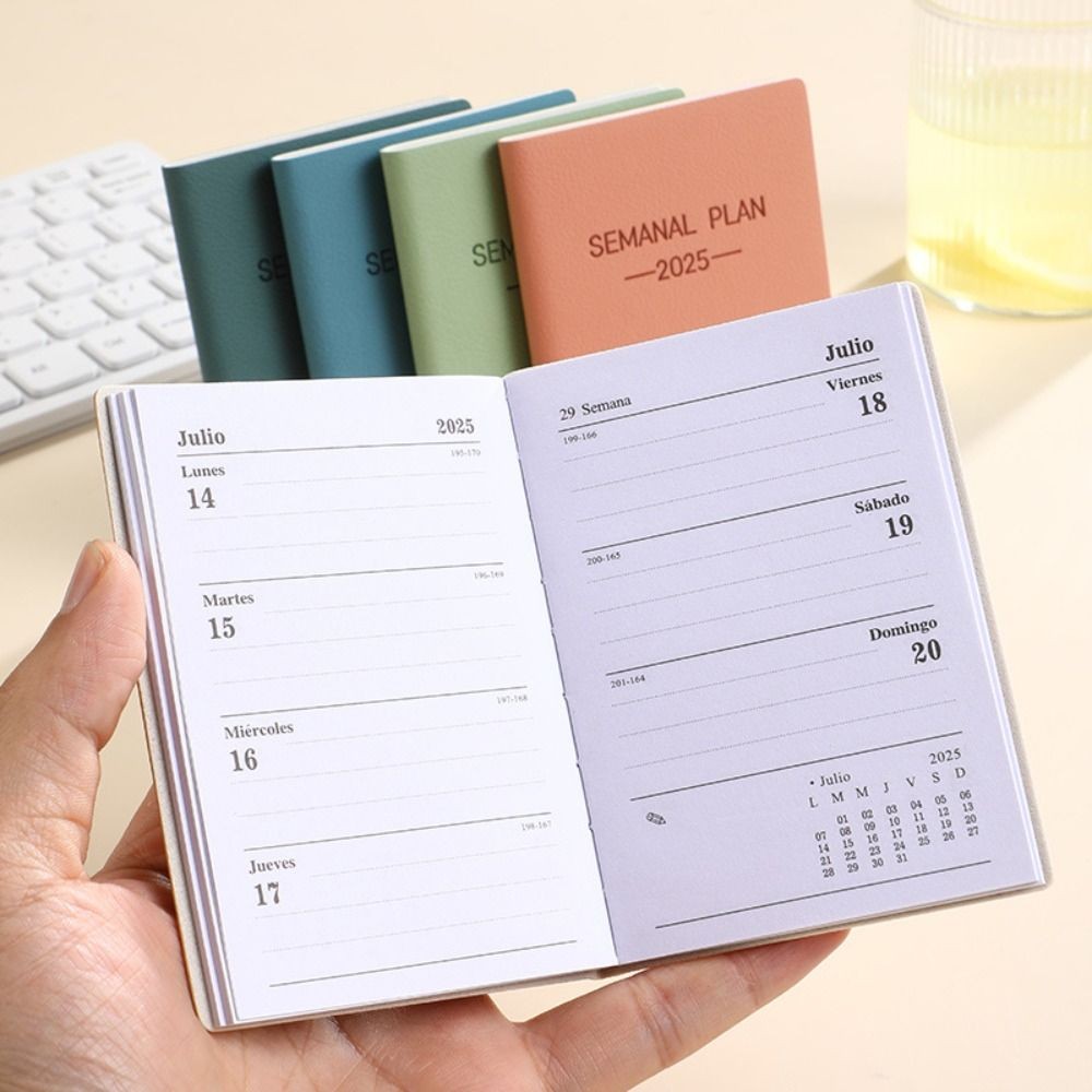 

2025 A7 Spanish Agenda Book Morandi Color Notebook Daily Weekly Monthly Planner Notebook To Do List Notepad with Calendar