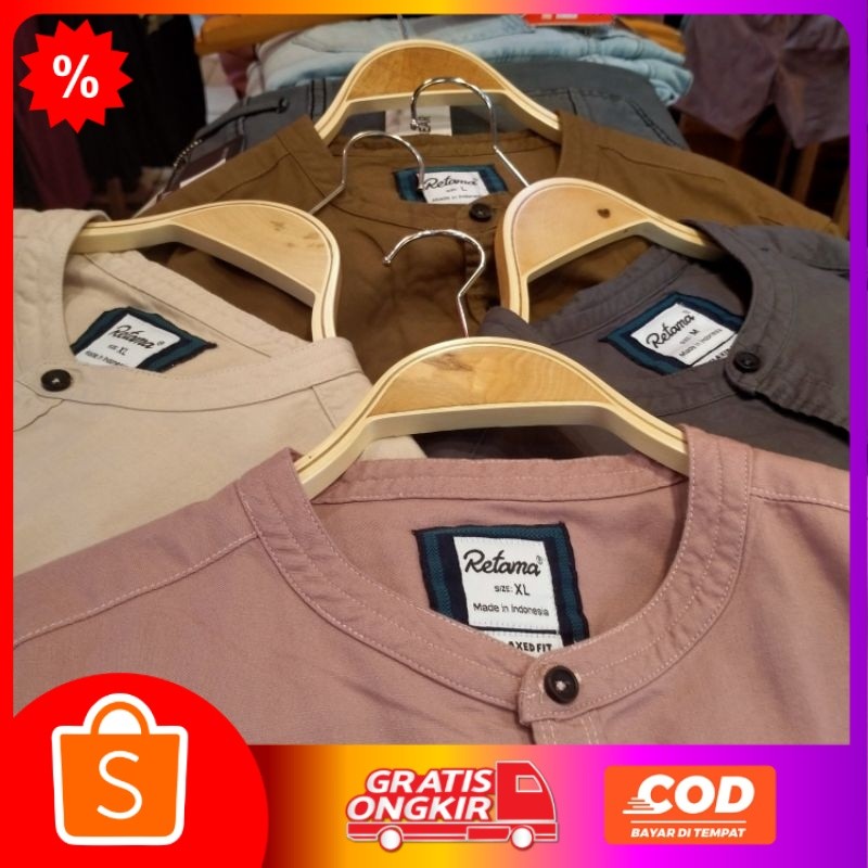Koko kancing setengah /  kemeja kemko polos casual /  kemeja kemko pria / kemeja retama / kemeja kur