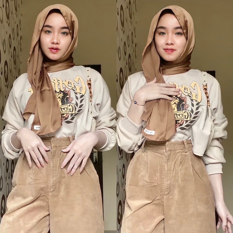 Sweater Crop Wanita Oversize GRYFFINDOR (LD 110, P 45)