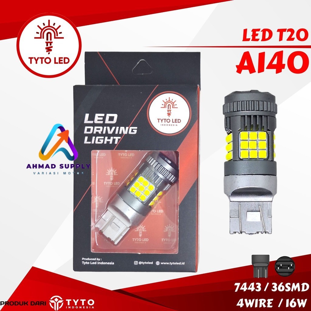 TYTO A140 Lampu Mobil Soket T20 7443 36SMD 16Watt Dc 12V 4wire