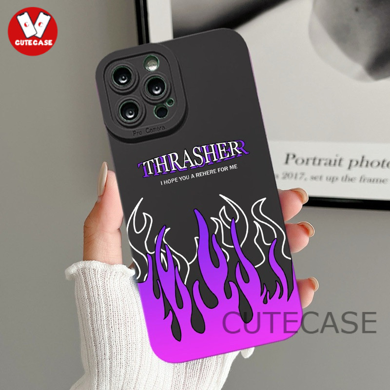 #B07 Case Procamera Motif Api Thrasherr For OPPO A5s A53 A54 A16 A17  A3s A76 A15 VIVO Y12 Y20 Y21 Y