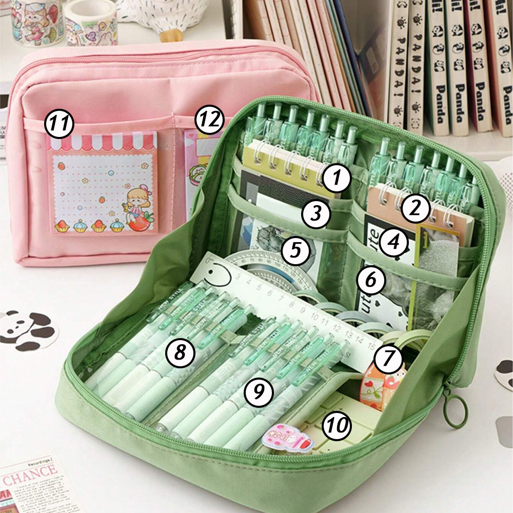 

[COD] Tempat pensil berkapasitas besar / kotak alat tulis anak yang indah / tas penyimpanan kosmetik anak perempuan H471