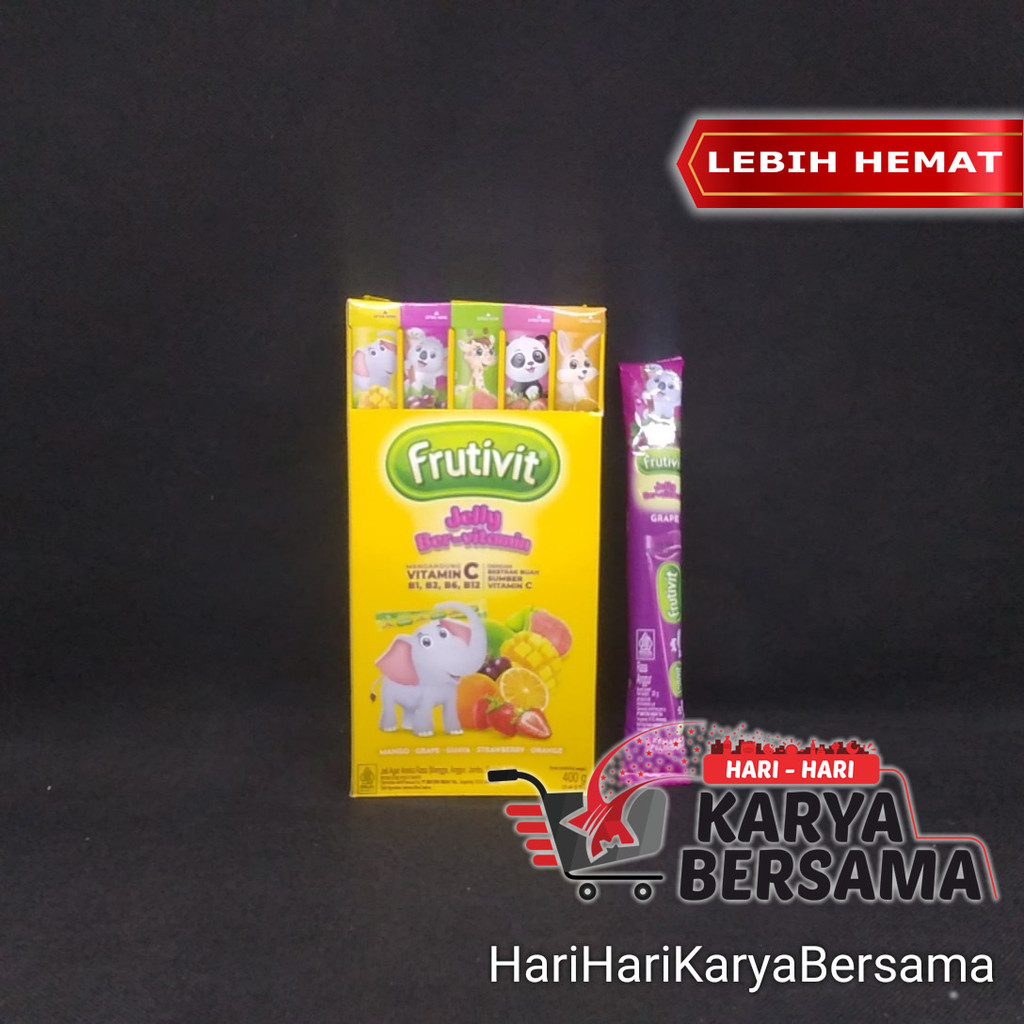 

MAKANAN RINGAN PERMEN LUNAK FRUTIVIT JELLY PER BOX ISI 20'S X 400 GR