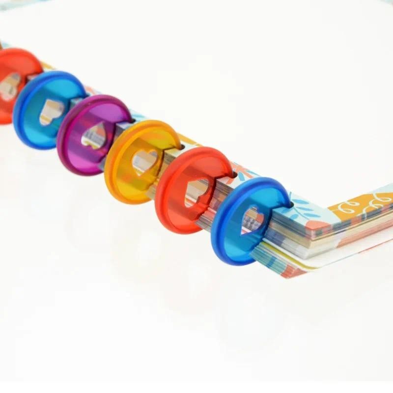

Fromthenon 30pcs Disc-bound Notebook Disc Ring Heart-shaped T Note Rings for Mushroom Hole Scrapbooking Planner Accessories