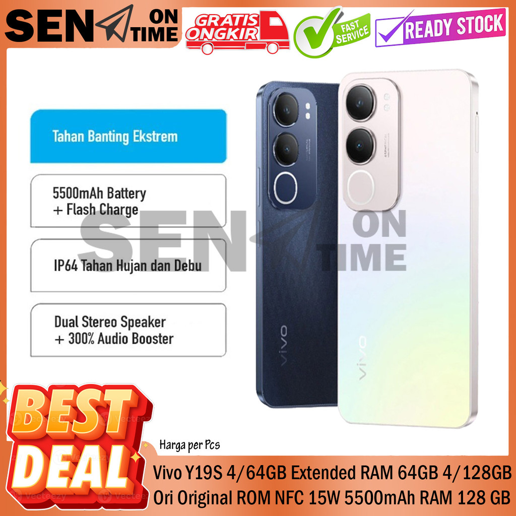 Vivo Y19S 15W Watt Flashcharge Android Smartphone 50 MP AI Camera 5500 mAh Dual Speaker Audio Boost 