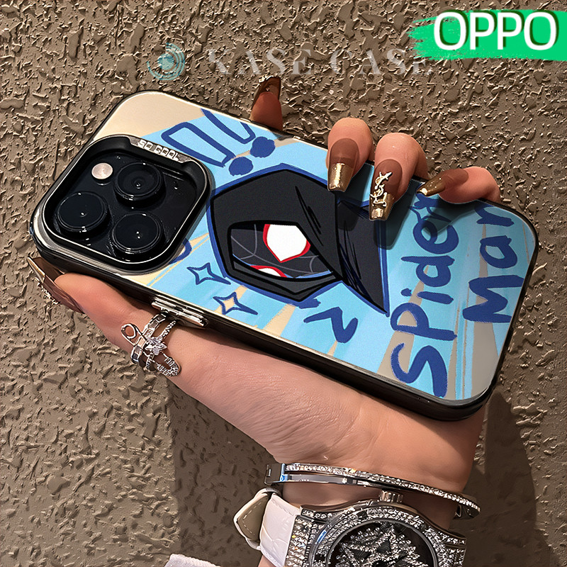 Kartun Hantu Glossy Hologram PC Case OPPO A18 A57 A16 A15 A17 A60 A3x A3s A5s A54 A53 A12 A31 A58 A1