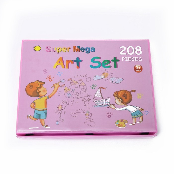 

[New Collection] Crayon Anak Set Isi 208 Pcs Pensil Warna Alat Lukis Set Crayon Set - Merah Muda