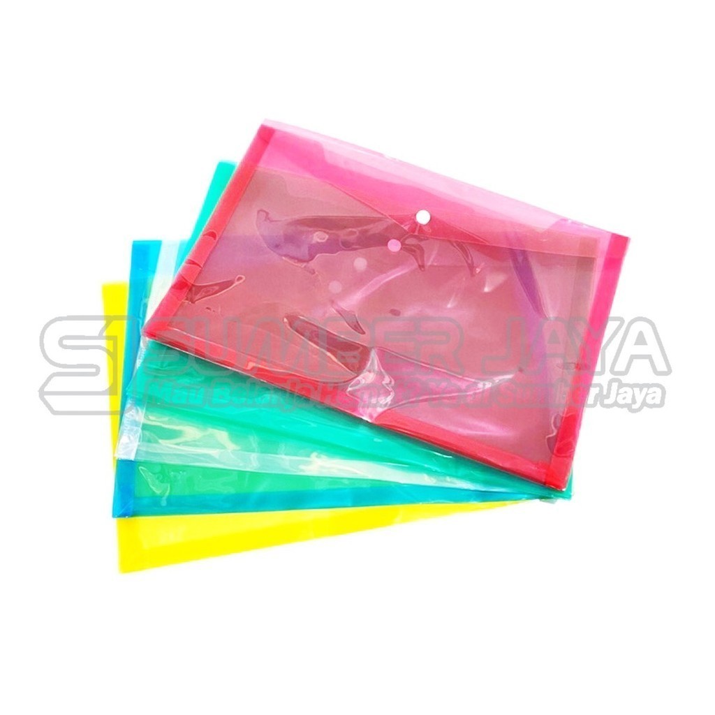 

Map Plastik Kancing JENIA Warna Transparan Ukuran Folio / F4 Besar