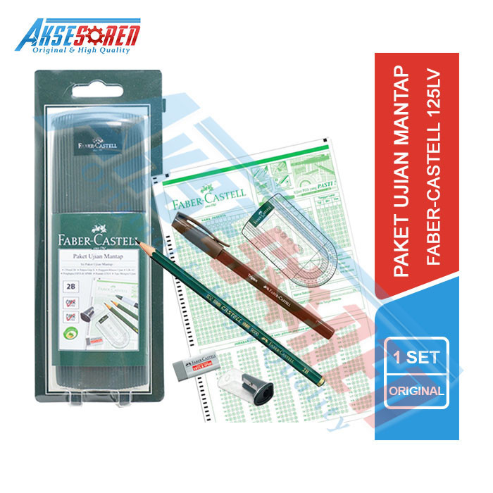 

Paket Ujian Mantap 125LV Green Pantone Faber Castell [119055] / Perlengkapan Alat Tulis Sekolah [2 Pensil 2B + Rautan + Penghapus + Penggaris + Grip]