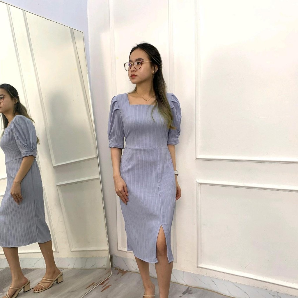 KC - Marcella Dress - Dress Wanita Jalan santai kekinian midi
