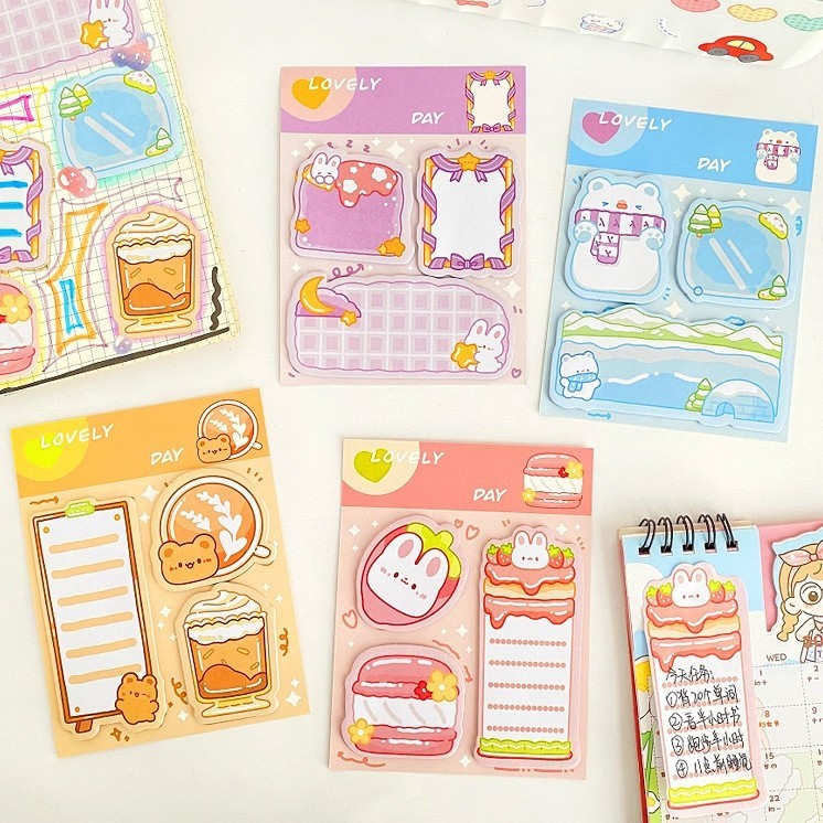 

✨AWC✨ 20 STICKY NOTE MEMO PAD DAILY 3 IN 1 KARAKTER KARTUN ANIMAL LUCU IMUT TERBARU ISI 60 LEMBAR