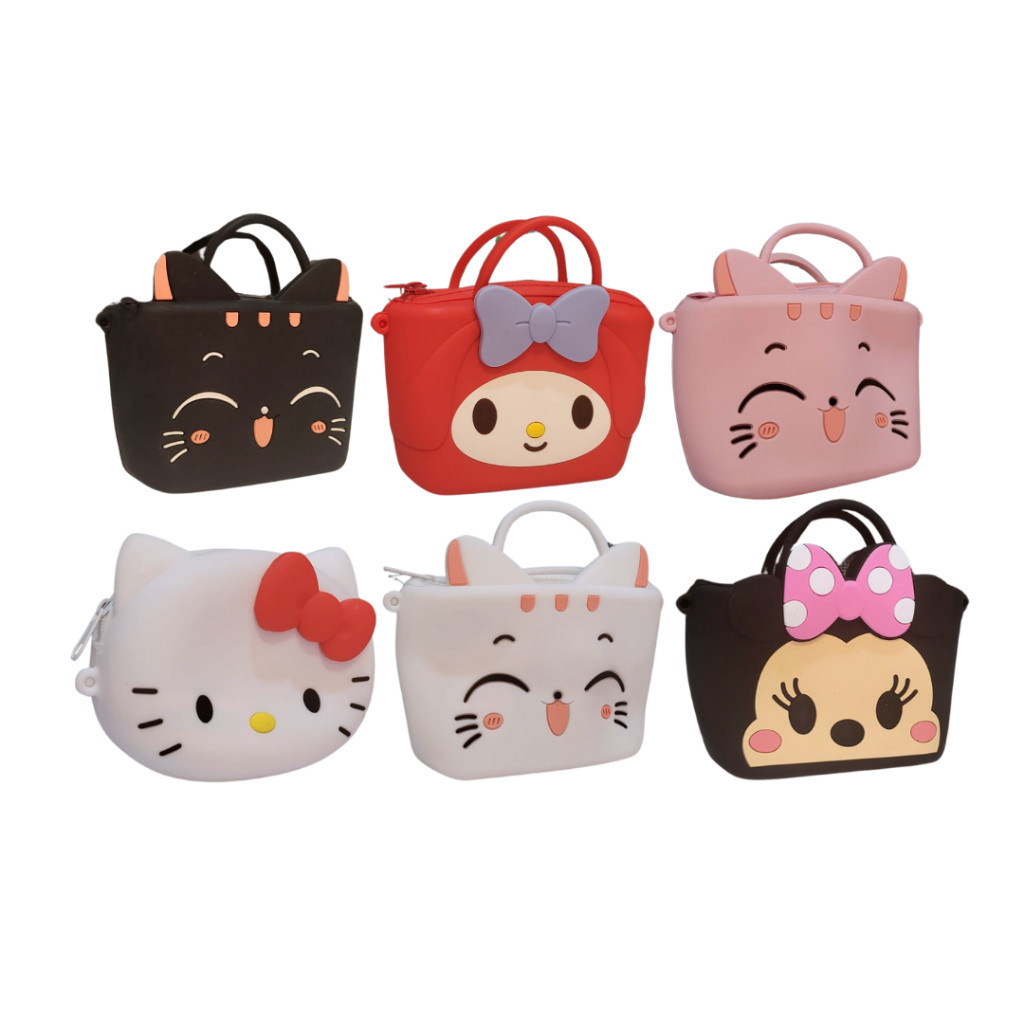 Tas Jelly Anak Rubber Kotak Karakter Import | Tas Selempang Anak Karakter