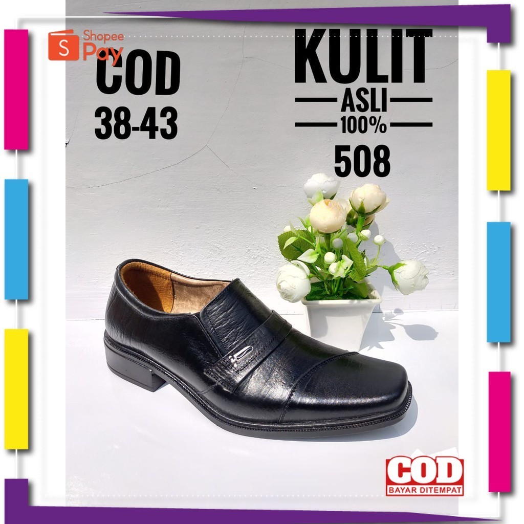 UKURAN SIZE 37 38 39 40 41 42 43 44 45 / SEPATU PANTOFEL PRIA DEVANO  EXLASO KULIT ASLI SEPATU FORMA