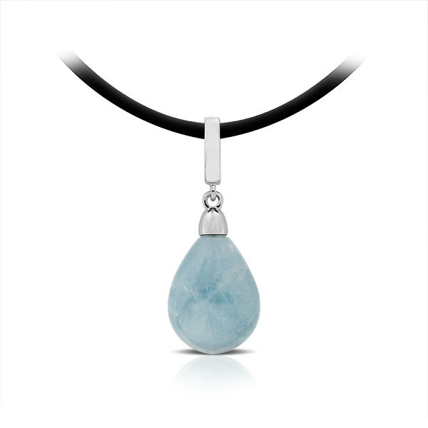 Liontin Perak Aquamarine -Natural Aquamarine Silver Pendant