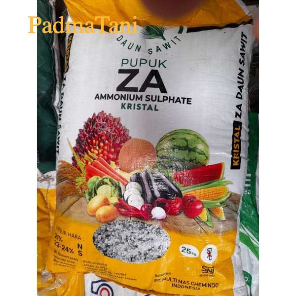 Pupuk ZA Kristal Daun Sawit Ammonium Sulfat Kemasan repack 1KG