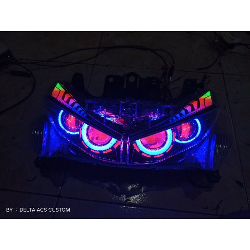 Projie & Lampu Alis AEROX Komplit l Custom Headlamp Reflektor AEROX I Modifikasi Lampu Aerox