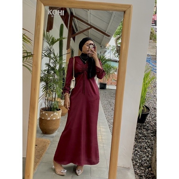 LEBARAN DRESS SATIN MUSLIM DRESS VANIA DRESS (Satin Silk Dress) Gamis Pesta Mewah Elegan DRS C004 By