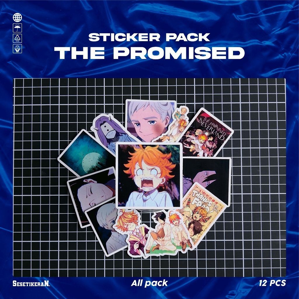

COD✨ Sesetikeran Stiker Pack The Promised Neverland Poster Stickers Colorfull Keren Untuk Koper Laptop Skateboard