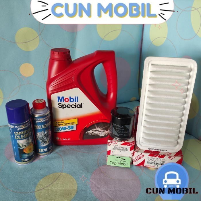 Paket service oli Mobil Special 20W-50 Vios lama Limo (5) CUN MOBIL