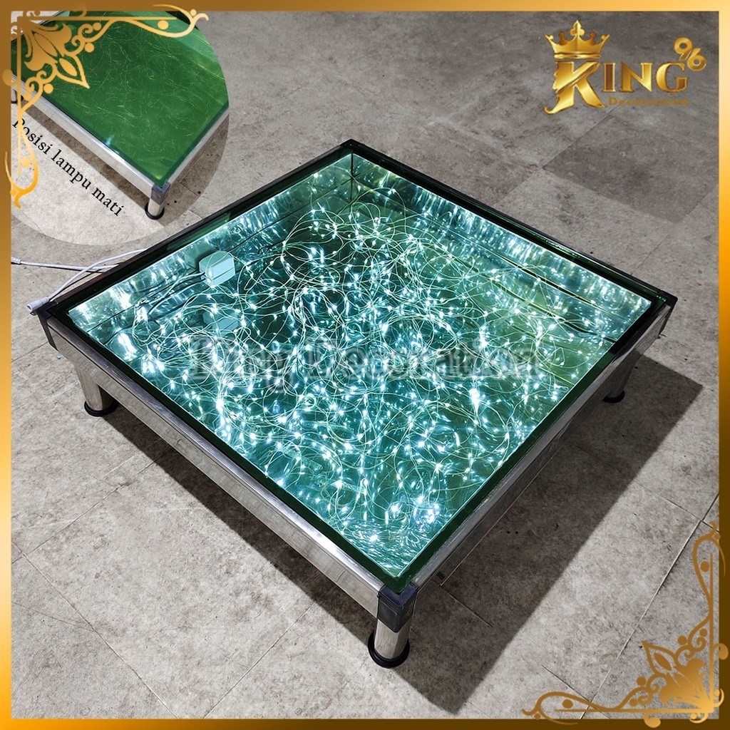 Jtterang 1 Set Isi 4 Lampu Kaca Panggung Akrilik Lantai Kaca Tempered Glass - Stage Lighting Led