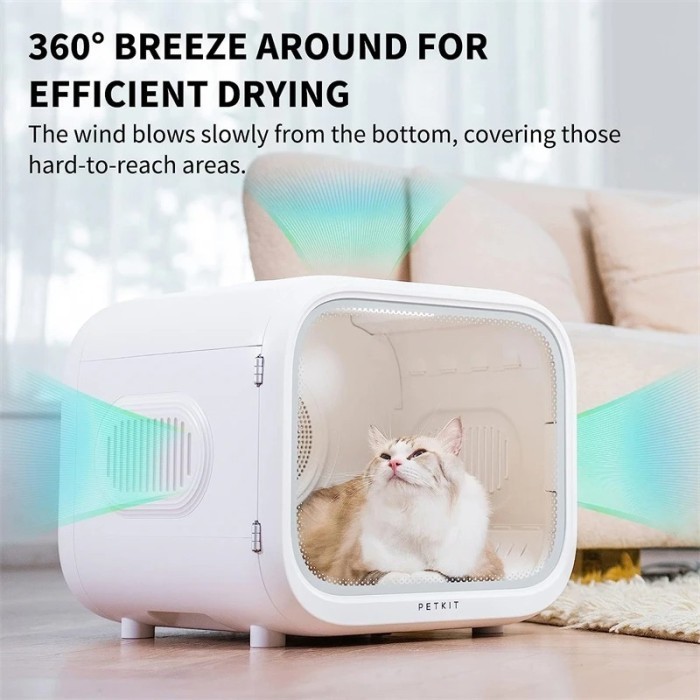 Pet Kit Pengering Bulu Square 360 Breezer Pet Dryer Box