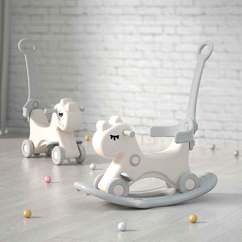 LazyChild Three-in-one Rocking Horse Baby Trojan Horse Toy Children's Rocking Horse Baby Household M