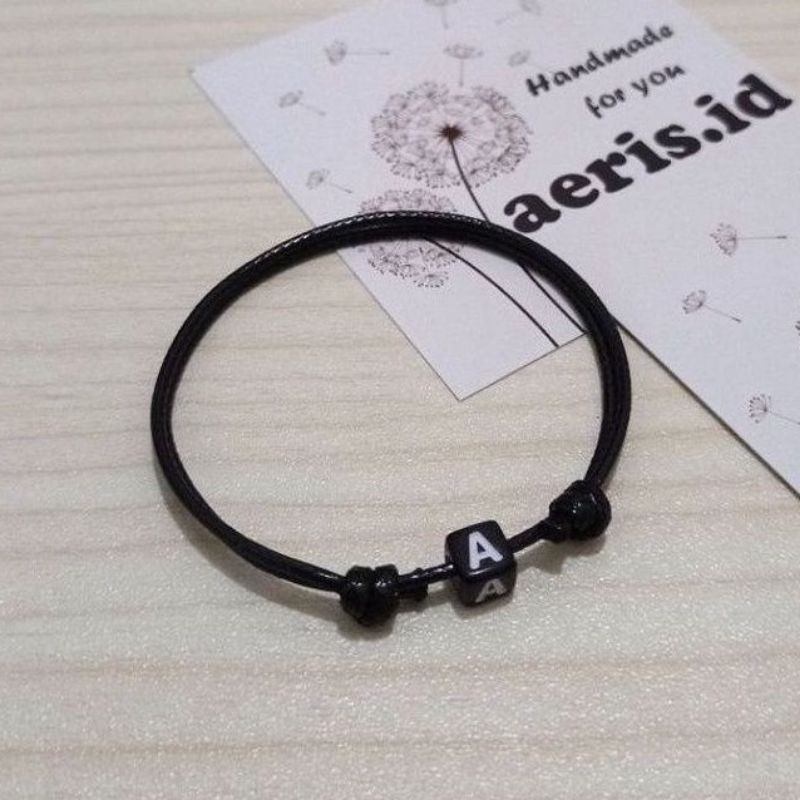 COD -  gelang tali huruf alfabet / gelang huruf tali A-Z