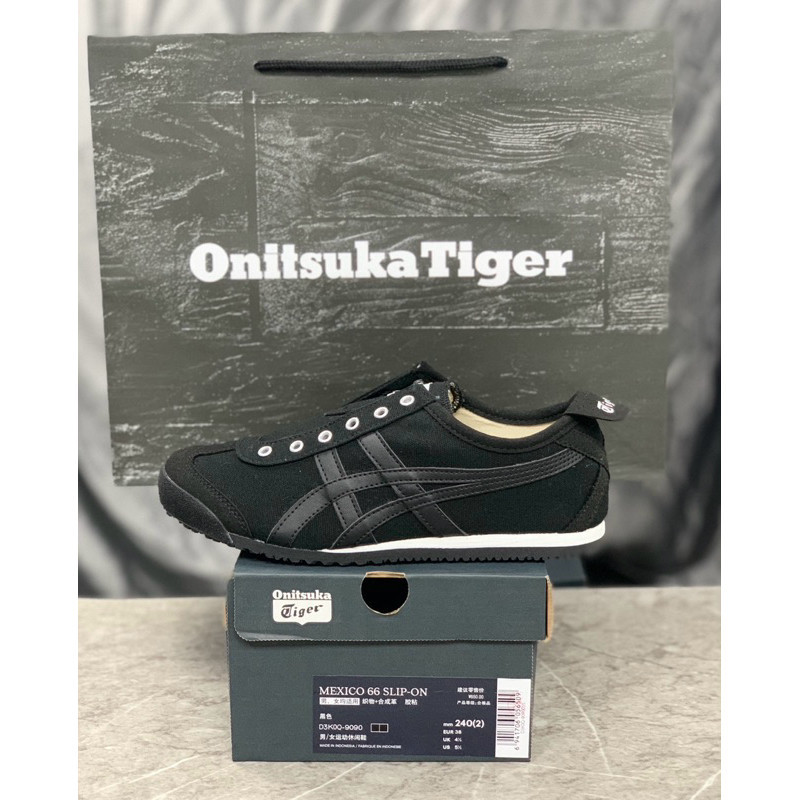 Sepatu Onitsuka Slip On Triple Black Free Paperbag