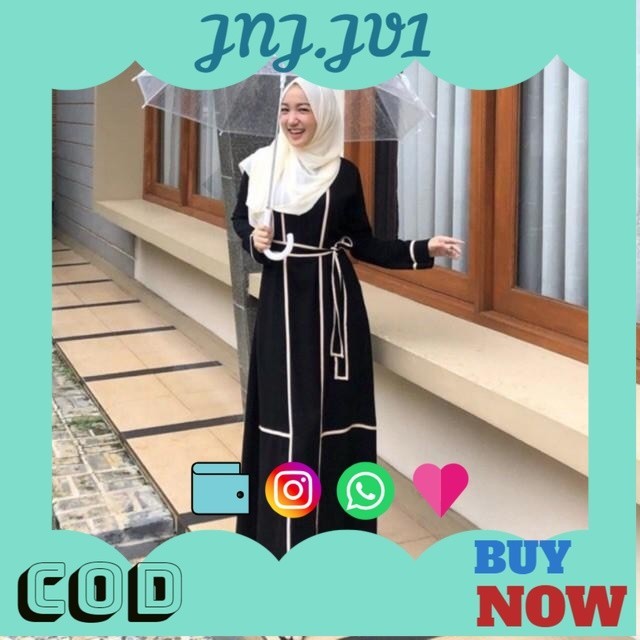 5.5 BIG SALE Abaya Gamis Arab List Hitam Remaja Wanita Muslim Syar'i  ModisTerbaru Lebaran 2021 Bisa