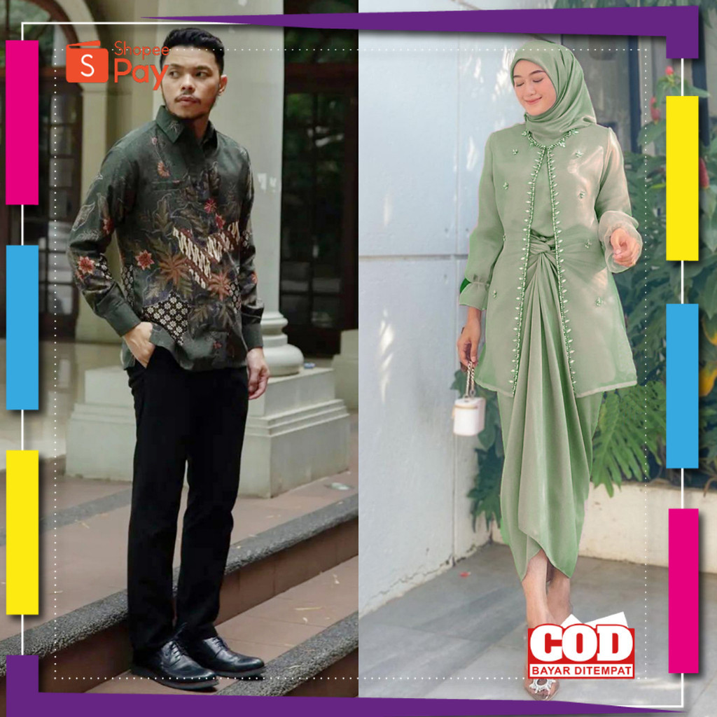 KAIN LEMBUT HALUS ADEM TEBAL / Baju Batik kebaya couple clarisa oneset setelan outer inner rok lilit