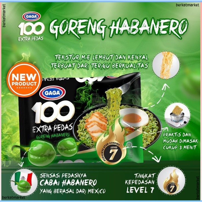 

Gaga Mie Extra Pedas Habanero Level 7 GorengKuah
