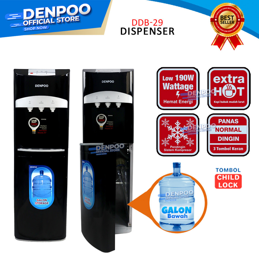 Denpoo Dispenser Galon Bawah Low Watt DDB 29