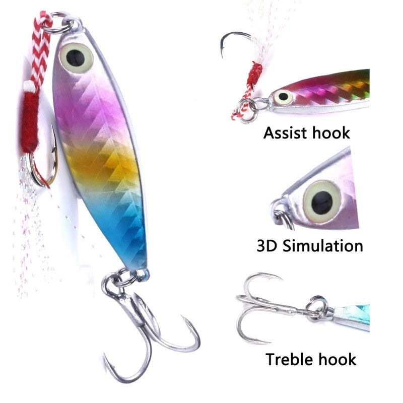 Umpan Pancing Laut Jarak Jauh Set Pelat Besi 7/10/15/20/25/30G Umpan Pancing Laut Trolling Perahu Pa