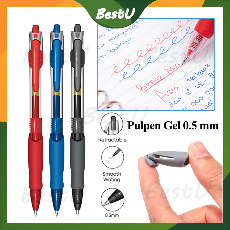 

10pcs Standard Pulpen Tinta Cair/Gel Pena Office Kantor Serbaguna/Pena Gel Simple 0.5mm/ Pena Tinta Gel Standart Pena Gel 0.5mm/Mechanical Stationary Pulpen
