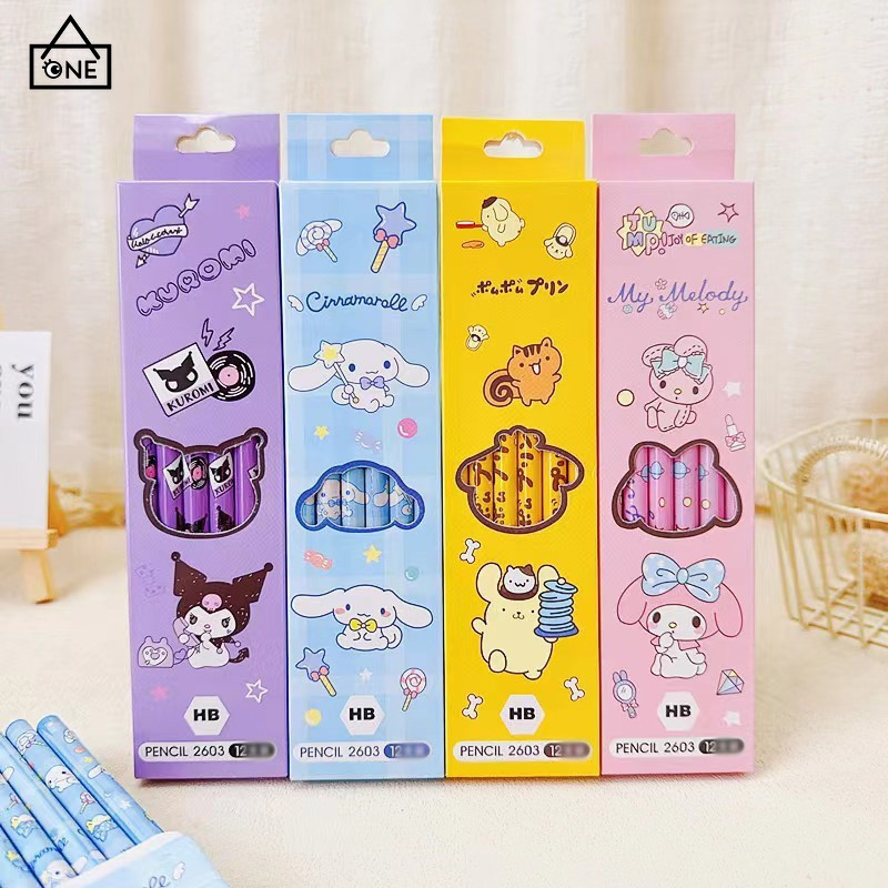 

COD❤️Pensil Kartun Sanrio Set 12 Potong Pensil Murid Pensil Gambar Anak