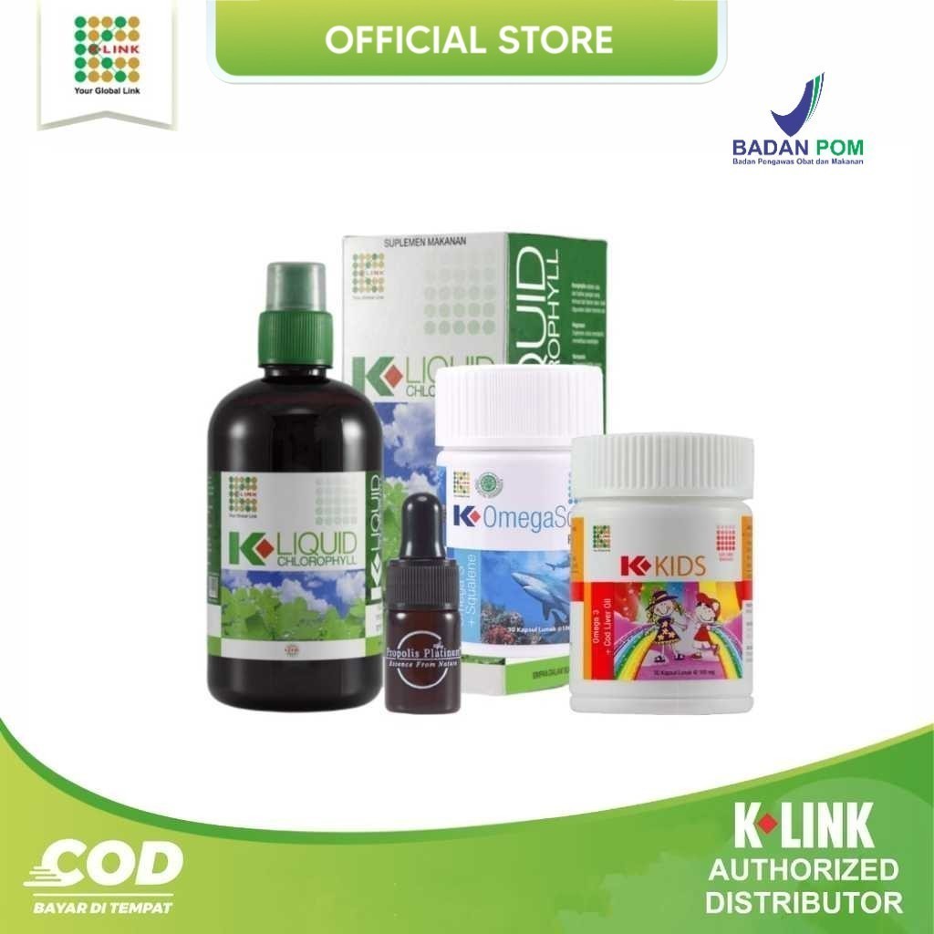 SUPLEMEN KESEHATAN K-LINK klorofil klink omega 3 k link k kids sauda vco spirulina propolis platinum