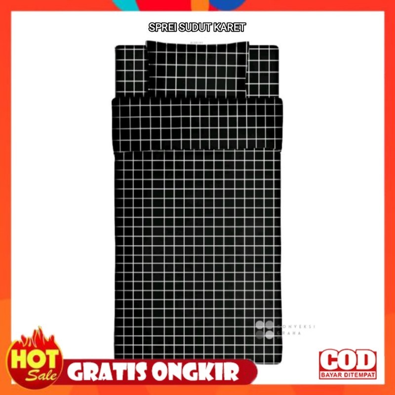 KAIN HALUS ADEM LEMBUT TEBAL / sprei kotak aesthetic | sprei kotak hitam | sprei kotak | sprei 90x20
