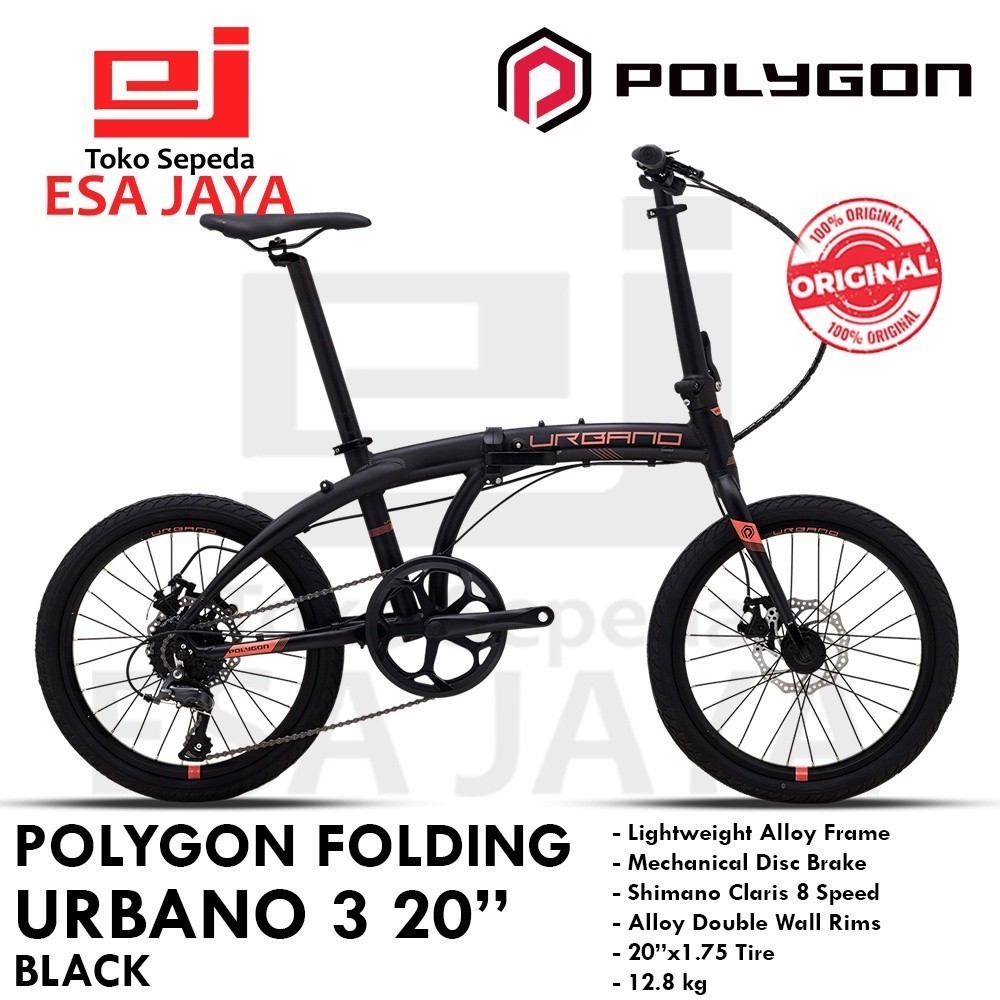 Polygon Urbano 3 20" Sepeda Lipat Folding 8 Speed Shimano Claris