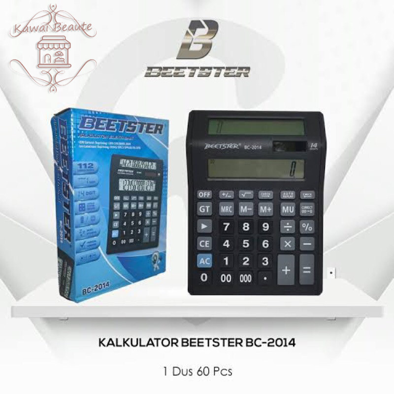 

Beetster Kalkulator 2 LAYAR 12 DIGIT Dual LCD Murah Merk Random Kawachi
