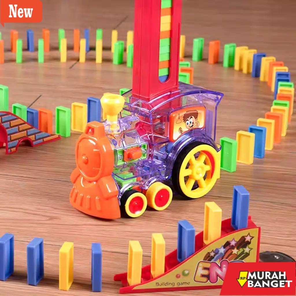 mainan anak robot yang lagi viral- Mainan Domino Train / Mainan Anak Penyusun Kereta Api Domino Trai