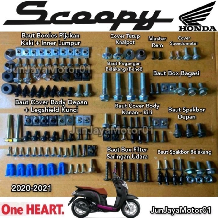 baut lengkap full set body Honda Scoopy esp 2020 - 2021